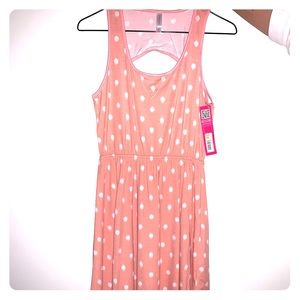 peach polka dot dress
